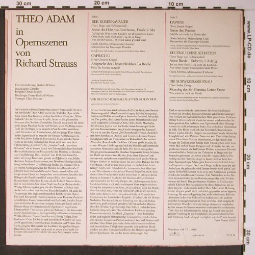Adam,Theo: In Opernszenen von Richard Strauss, Eterna(8 26 097), DDR, 1974 - LP - L8704 - 5,00 Euro