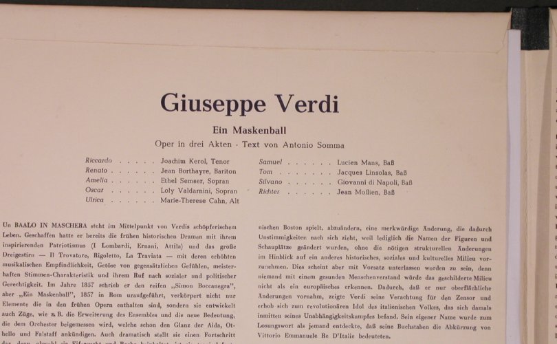 Verdi,Giuseppe: Ein Maskenball, Foc, Concert Hall(MMS 116), D,  - 10"*2 - L8741 - 12,50 Euro