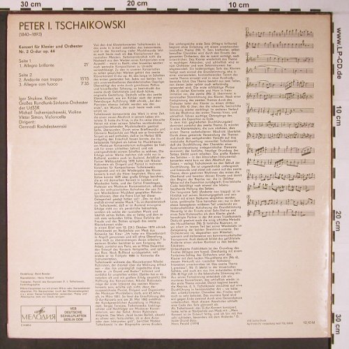 Tschaikowsky,Peter: Konzert für Klavier &Orch,Nr.2g-dur, Melodia/Eterna(8 26 503), DDR, 1975 - LP - L8745 - 9,00 Euro