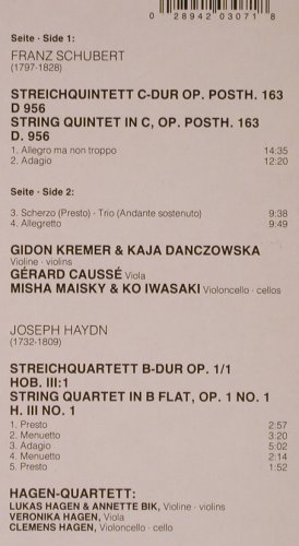 Schubert,Franz/Hayden: Streichquintett C-Dur, Str.Q. op.1, Philips Sequenza(420 307-1), NL, 1987 - LP - L8758 - 7,50 Euro