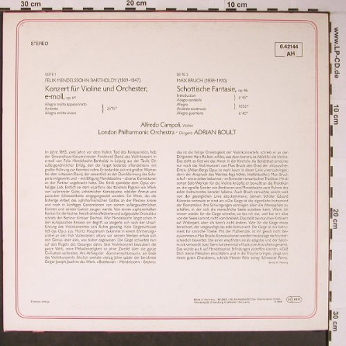 Mendelssohn Bartholdy,Felix/Bruch: Violinkonzert e-moll / Schottische, Decca,Ri(6.42144 AF), D,vg+/vg+, 1959 - LP - L8775 - 5,00 Euro