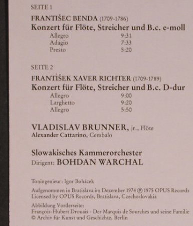 Benda,Frantisec/Frantisek X.Richter: Flötenkonzerte, RCA,Muster(RL 30443), D, 1974 - LP - L8783 - 9,00 Euro