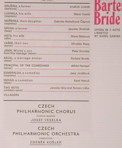 Smetana,Bedrich: The Bartered Bride, Box, Supraphon(1116 3511-13 ZA), CZ, 1981 - 3LP - L8845 - 12,50 Euro