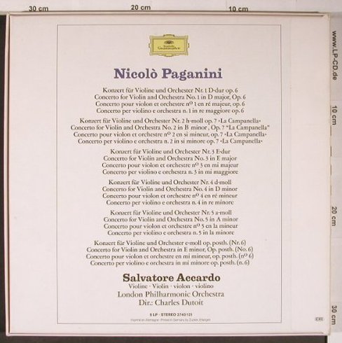 Paganini,Niccolo: Die 6 Violinenkonzerte, Box, D.Gr.(2740 121), D, 1975 - 5LP - L8901 - 40,00 Euro