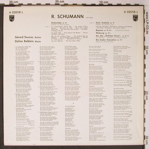 Schumann,Robert: Dicherliebe 6 Gedichte op.90,Requie, Philips 33 1/3(A 02058 L), NL, Mono,  - LP - L8925 - 12,50 Euro