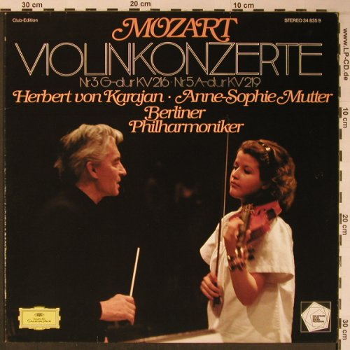 Mozart,Wolfgang Amadeus: Violinkonzerte Nr.3 G-dur&Nr5 A-dur, Deutsche Gramophon(34 835 9), D,Club Ed., 1978 - LP - L8928 - 6,00 Euro