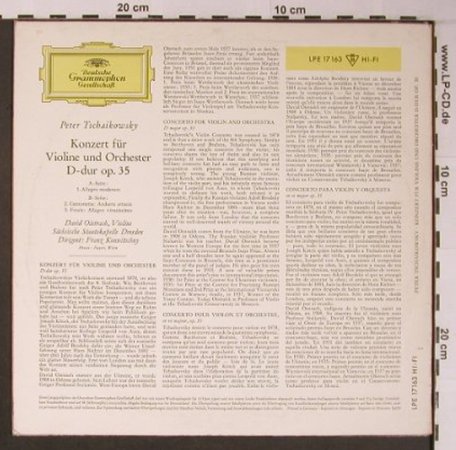 Tschaikowsky,Peter: Konzert f.Violine & Orch.inD,op.35, D.Gr.(LPE 17 163), D,Mono, 1959 - 10inch - L8942 - 9,00 Euro