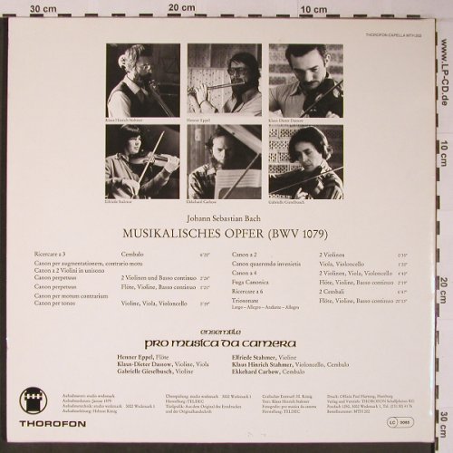 Bach,Johann Sebastian: Musikalisches Opfer BWV 1079, Foc, Capella Thorophon(MTH 202), D, 1979 - LP - L8945 - 9,00 Euro