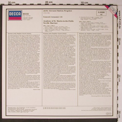 Pergolesi,Giovanni Battista: Concerti Armonici 1-6, Decca(6.42688 AZ), D, 1983 - LP - L8954 - 7,50 Euro