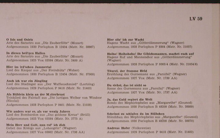 List,Emanuel: Lebendige Vergangenheit, LV(LV 59), A,  - LP - L8965 - 7,50 Euro