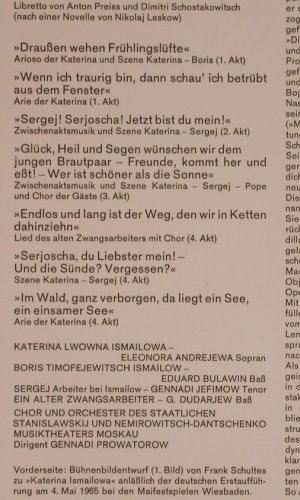 Schostakowitsch,Dmitri: Katerina Ismailowa,LadyMacbeth,gr.Q, Melodia Eurodisc(80 549 ZR), D,  - LP - L8966 - 7,50 Euro