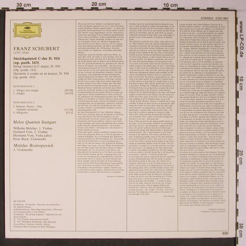 Schubert,Franz: Streichquintett C-Dur, Deutsche Gramophon(2530 980), D, 1978 - LP - L8969 - 12,50 Euro