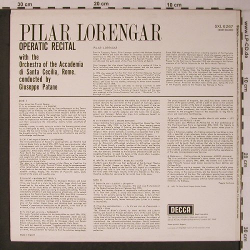 Lorengar,Pilar: Operatic Recital, Decca(SXL 6267), UK, 1966 - LP - L8998 - 12,50 Euro
