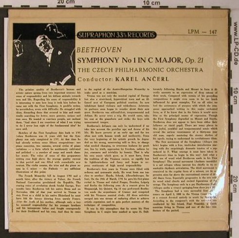 Beethoven,Ludwig van: Symphony No.1 in C major, op.21, Supraphon(LPM - 147), CZ,VG+/VG+,  - 10inch - L9014 - 12,50 Euro