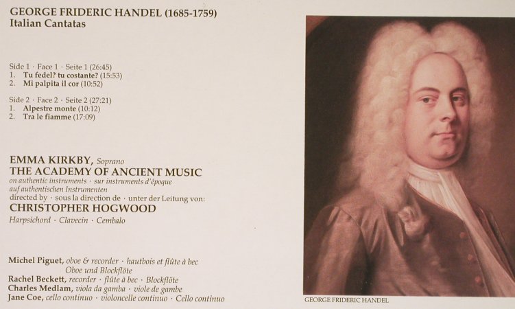 Händel,Georg Friedrich: Italian Cantatas, Decca(13 090 6), D, 1985 - LP - L9080 - 7,50 Euro