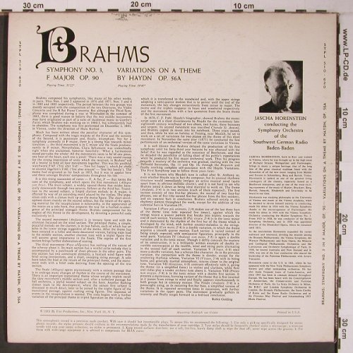 Brahms,Johannes: Symphony No.3 in F major op.90, VOX(STPL 510.620), US,vg+/vg+, 1963 - LP - L9117 - 25,00 Euro