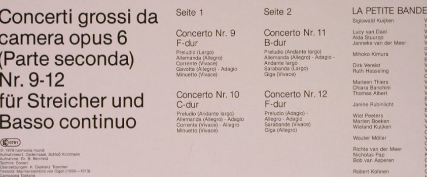 Corelli,Arcangelo: Concerti Grossi camera op.6/Nr.9-12, Harmonia Mundi(065-99 803), D, 1979 - LP - L9120 - 9,00 Euro