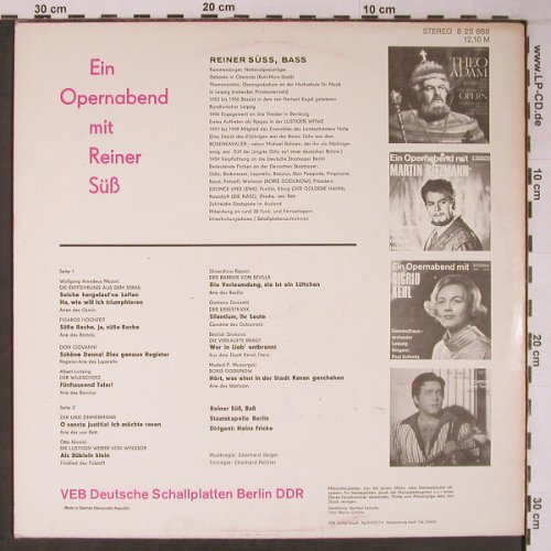 Süss,Reiner: Ein Opernabend mit, vg+/vg+, Eterna(8 25 988), DDR, 1974 - LP - L9125 - 6,00 Euro