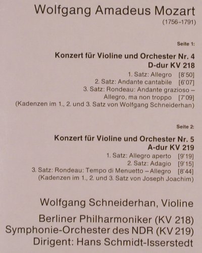 Mozart,Wolfgang Amadeus: Violinkonzerte Nr.4 & 5, D.Gr. Resonance(2535 124), D, Ri,  - LP - L9126 - 9,00 Euro