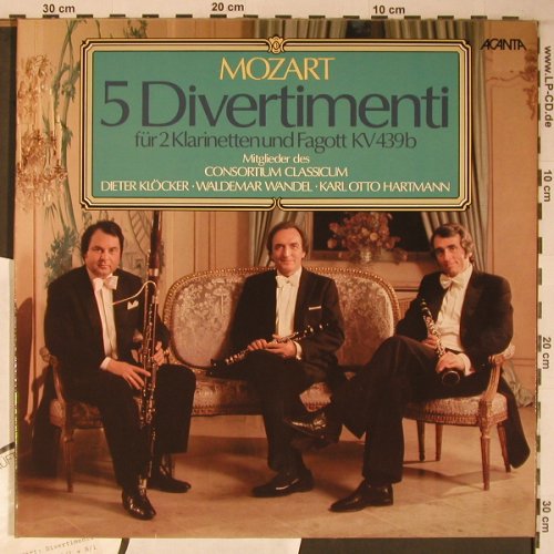 Mozart,Wolfgang Amadeus: 5 Diversimenti,f2Klarinetten,Fagot, Acanta,Musterplatte(40.22 459), D,Foc, 1976 - LP - L9131 - 25,00 Euro