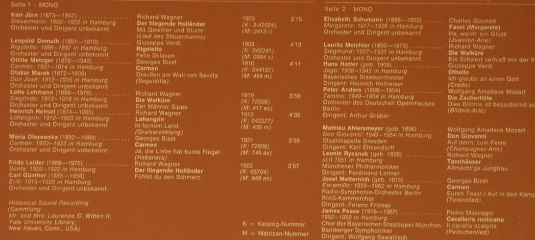 V.A.Hamburgische Staatsoper: Zum Jubiläum, 300 Jahre Oper, D.Gr. Dokumente(2811 014), D, 1977 - LP - L9142 - 9,00 Euro