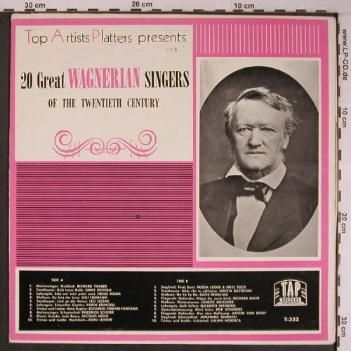 V.A.Twenty Great Wagnerian Singers: of the 20thCentury, m-/vg+, TAP(T-322), US, woc,  - LP - L9181 - 9,00 Euro