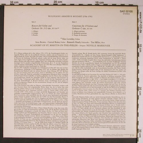 Mozart,Wolfgang Amadeus: Violinkonzert Nr.5 a-dur KV 219, Decca,Musterplatte(SAD 22 135), D, 1973 - LP - L9203 - 7,50 Euro