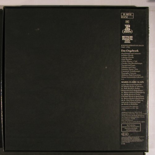 Bach,Johann Sebastian: Das Orgelwerke,Box, Erate/RCA(ZL 30712), D, 1980 - 24LP - L9206 - 81,00 Euro