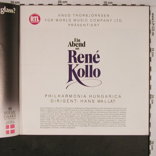 Kollo,René: Ein Abend mit,38 page book in germ., World Music Co./RTL(), D, 1982 - Book - L9222 - 17,50 Euro