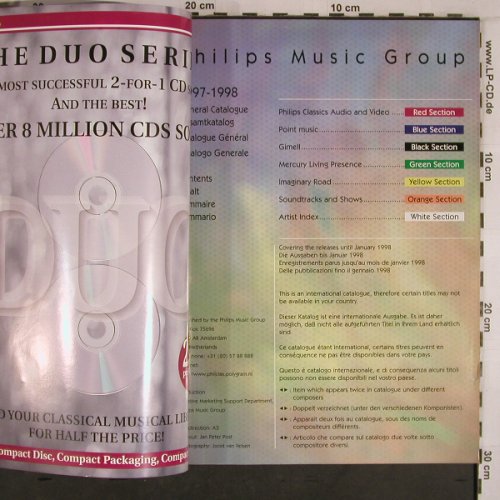 V.A.Philips Music Group: Gesammtkatalog 1998-Classics, Philips(60239), NL,  - Book - L9225 - 20,00 Euro