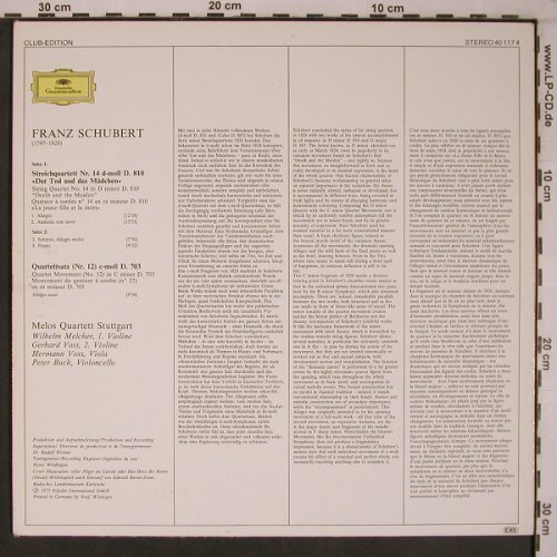 Schubert,Franz: Der Tod und das Mädchen, D.Gr., Club Ed.(40 117 4), D, 1975 - LP - L9237 - 6,00 Euro