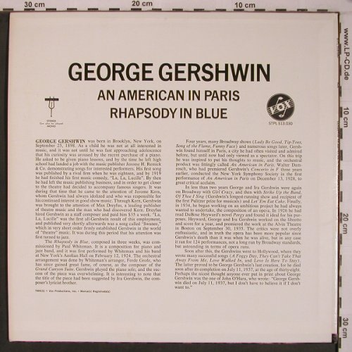 Gershwin,George: An American In Paris/Rhapsody i.Blu, Vox(STLP 513.030), US,  - LP - L9239 - 7,50 Euro