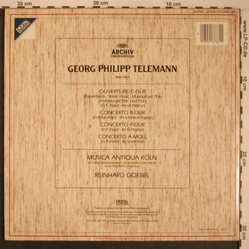 Telemann,Georg Philipp: Wassermusik 3 Concertos, Archiv(413 788-1), D Foc, 1984 - LP - L9258 - 7,50 Euro