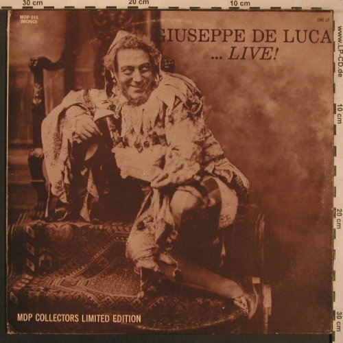 de Luca,Giuseppe: In Live Performance 1940-48, MDP,priv.rec.(015), Mono,Live,  - LP - L9263 - 24,00 Euro