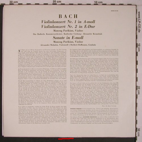 Bach,Johann Sebastian: Violinkonzerte Nr.1 & 2, MMS(MMS-2148), D, vg+/vg+,  - LP - L9277 - 6,00 Euro