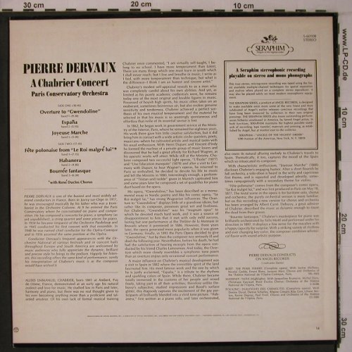 Dervaux,Pierre: A Chabrier Concert, Seraphim(S-60108), US,  - LP - L9283 - 7,50 Euro