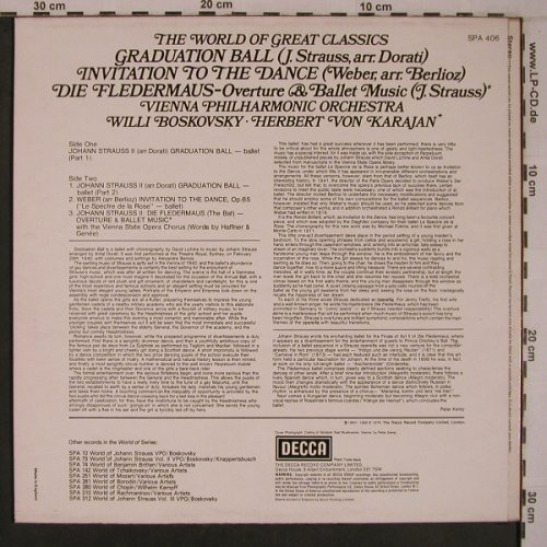 V.A.Graduation Ball Invitation to: the Dance,Fledermaus,Overt./ Ballet, Decca(SPA 406), UK, Ri, 1976 - LP - L9300 - 10,50 Euro