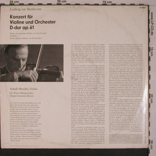 Beethoven,Ludwig van: Violinkonzert D-Dur op.61, vg+/vg+, Electrola(E 91 082), D,  - LP - L9312 - 6,00 Euro