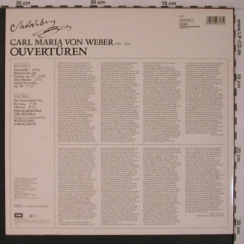 Weber,Carl Maria von: Ouvertüren, EMI(29 0718 1), D,  - LP - L9320 - 6,50 Euro