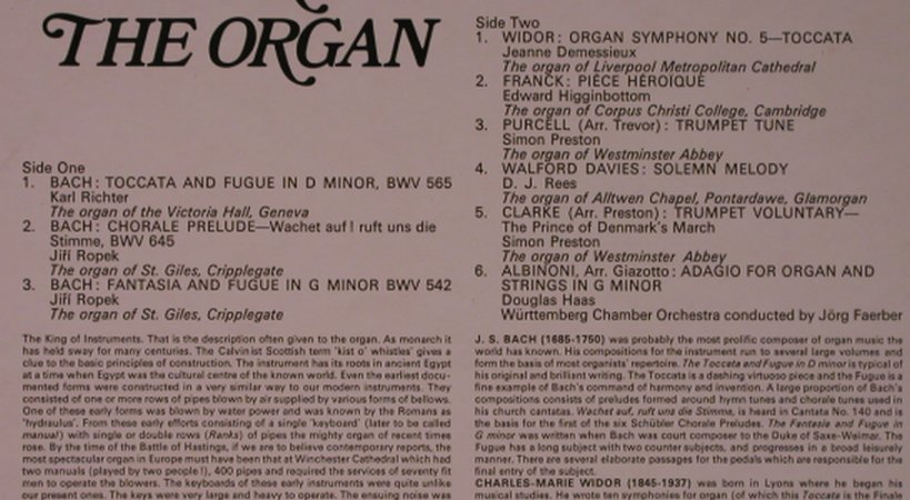 V.A.The World Of The Organ: Bach, Widor..Albioni, Decca(SPA 262), UK, 1973 - LP - L9321 - 6,50 Euro