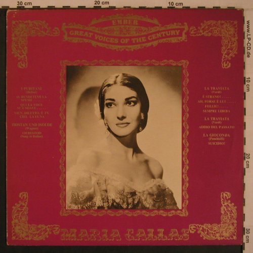 Callas,Maria: Great Voice of the Century,m-/vg+, Ember(GVC 16), UK,Mono,Ri, 1971 - LP - L9335 - 6,00 Euro