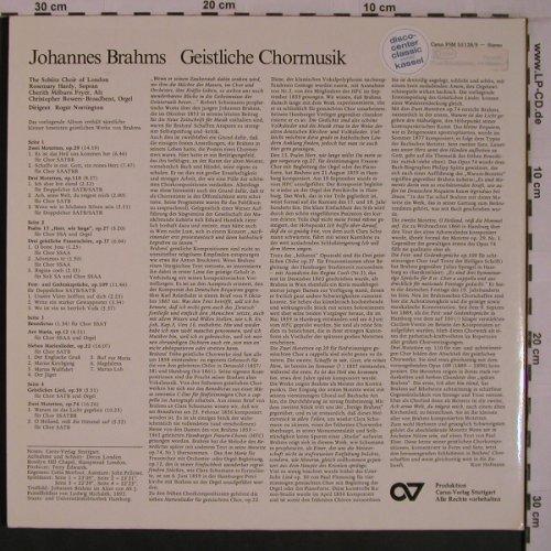Brahms,Johannes: Geistliche Chormusik,Gesamtaufn.Foc, Carus-Verlag(FSM 53128/9), D,  - 2LP - L9345 - 15,00 Euro