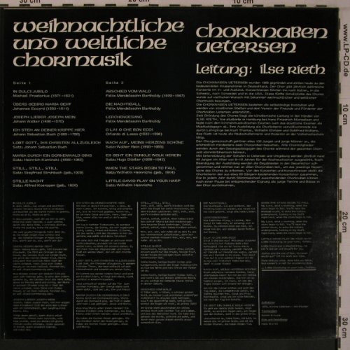 Chorknaben Uetersen: Weihnachtliche u.weltliche Chorm., BTS,Musterpl.,Probbe(729), D, 1979 - LP - L9356 - 9,00 Euro