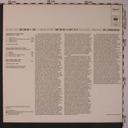 Bizet,Georges / Prokofieff/Dukas: Sinfonie Nr.1 C-Dur/Sinf.Nr.1 d-dur, CBS(61 071), NL, 1974 - LP - L9373 - 9,00 Euro