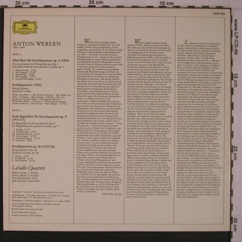 Webern,Anton: Streichquartette, Sechs Bagatellen, D.Gr.(2530 284), D, 1974 - LP - L9374 - 20,00 Euro