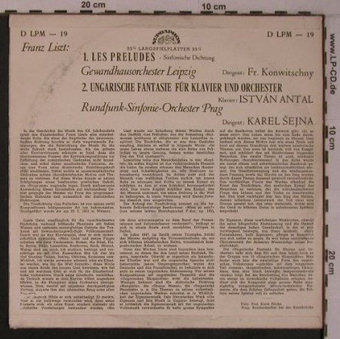 Liszt,Franz: Les Preludes/Ungarische Fantasie, Eterna/Supraphon(D LPM-19), DDR,vg-/vg,  - 10inch - L9382 - 5,00 Euro