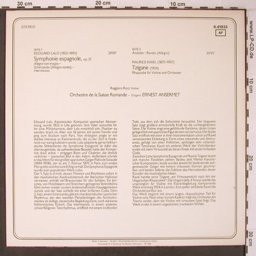 Lalo,Edouard / Ravel: Symphony Espagnole / Tzigane, Decca(6.41833 AF), D,  - LP - L9386 - 9,00 Euro