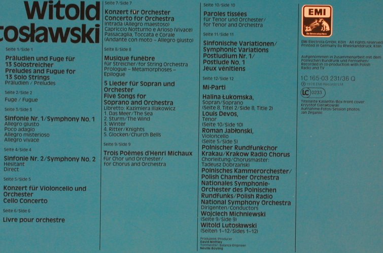 Lutostawski,Witold: Werke für Orchester, Box, EMI(165-03 231/36 Q), D, 1978 - 6LPQ - L9390 - 50,00 Euro
