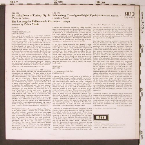Schoenberg,Arnold/Scriabin: Verklärte Nacht/The Poem of Ecstasy, Decca(SXL 6325), UK, 1967 - LP - L9393 - 12,50 Euro