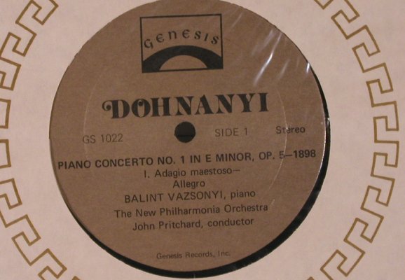 Dohnanyi,Ernö: Piano Concerto No.1, op.5 e-minor, Genesis(GS 1022), US, 1972 - LP - L9409 - 12,50 Euro